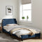 vidaXL - Bedframe - met - hoofdeinde - zonder - matras - 80x200 - cm - stof - blauw