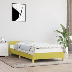 vidaXL - Bedframe - met - hoofdeinde - zonder - matras - 90x190 - cm - stof - groen