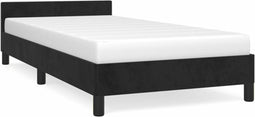 vidaXL - Bedframe - met - hoofdeinde - zonder - matras - 90x190 - cm - fluweel - zwart