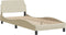 vidaXL - Bedframe - met - hoofdeinde - zonder - matras - 90x190 - cm - stof - crème