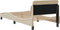 vidaXL - Bedframe - met - hoofdeinde - zonder - matras - 90x190 - cm - stof - crème