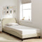 vidaXL - Bedframe - met - hoofdeinde - zonder - matras - 90x190 - cm - stof - crème