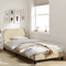 vidaXL - Bedframe - met - hoofdeinde - zonder - matras - 90x190 - cm - stof - crème