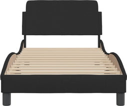 vidaXL - Bedframe - met - hoofdeinde - zonder - matras - 90x200 - cm - stof - zwart