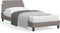 vidaXL - Bedframe - met - hoofdeinde - zonder - matras - 90x200 - cm - stof - taupe