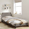 vidaXL - Bedframe - met - hoofdeinde - zonder - matras - 90x200 - cm - stof - taupe