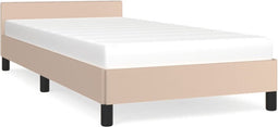 vidaXL - Bedframe - met - hoofdeinde - zonder - matras - Cappuccino - 100x200 - cm