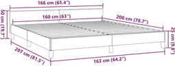 vidaXL - Bedframe - met - hoofdeinde - zonder - matras - Cappuccino - 160x200 - cm