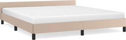 vidaXL - Bedframe - met - hoofdeinde - zonder - matras - Cappuccino - 180x200 - cm