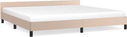 vidaXL - Bedframe - met - hoofdeinde - zonder - matras - Cappuccino - 200x200 - cm