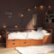 vidaXL - Bedframe - met - lades - en - kast - grenenhout - honingbruin - 90x200 - cm