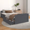 vidaXL - Bedframe - met - lades - massief - grenenhout - donkergrijs - 90x200 - cm