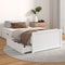vidaXL - Bedframe - met - lades - massief - grenenhout - wit - 90x200 - cm