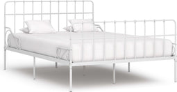 vidaXL - Bedframe - met - lattenbodem - metaal - wit - 120x200 - cm