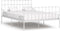 vidaXL - Bedframe - met - lattenbodem - metaal - wit - 140x200 - cm
