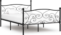 vidaXL - Bedframe - met - lattenbodem - metaal - zwart - 120x200 - cm