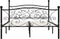 vidaXL - Bedframe - met - lattenbodem - metaal - zwart - 120x200 - cm