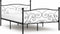 vidaXL - Bedframe - met - lattenbodem - metaal - zwart - 140x200 - cm
