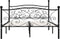 vidaXL - Bedframe - met - lattenbodem - metaal - zwart - 160x200 - cm