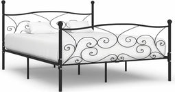 vidaXL - Bedframe - met - lattenbodem - metaal - zwart - 180x200 - cm