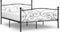 vidaXL - Bedframe - met - lattenbodem - metaal - zwart - 180x200 - cm