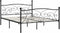 vidaXL - Bedframe - met - lattenbodem - metaal - zwart - 180x200 - cm