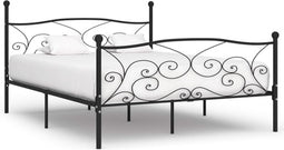 vidaXL - Bedframe - met - lattenbodem - metaal - zwart - 200x200 - cm