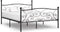 vidaXL - Bedframe - met - lattenbodem - metaal - zwart - 200x200 - cm