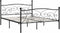 vidaXL - Bedframe - met - lattenbodem - metaal - zwart - 200x200 - cm