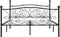vidaXL - Bedframe - met - lattenbodem - metaal - zwart - 200x200 - cm