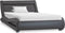 vidaXL - Bedframe - met - LED - kunstleer - grijs - 100x200 - cm