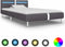 vidaXL - Bedframe - met - LED - kunstleer - grijs - 90x200 - cm