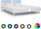 vidaXL - Bedframe - met - LED - kunstleer - wit - 180x200 - cm
