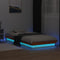 vidaXL - Bedframe - met - LED - massief - grenenhout - wasbruin - 90x190 - cm