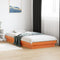 vidaXL - Bedframe - met - LED - massief - grenenhout - wasbruin - 90x200 - cm