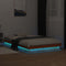 vidaXL - Bedframe - met - LED - massief - grenenhout - wasbruin - 140x200 - cm