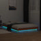 vidaXL - Bedframe - met - LED - massief - grenenhout - wasbruin - 140x190 - cm