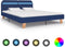 vidaXL - Bedframe - met - LED - stof - blauw - 180x200 - cm