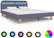 vidaXL - Bedframe - met - LED - stof - lichtgrijs - 160x200 - cm
