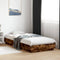vidaXL - Bedframe - met - LED-verlichting - gerookt - eikenkleurig - 90x200 - cm