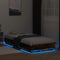 vidaXL - Bedframe - met - LED-verlichting - gerookt - eikenkleurig - 90x200 - cm
