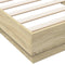 vidaXL - Bedframe - met - LED-verlichting - sonoma - eikenkleurig - 90x200 - cm