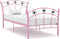 vidaXL - Bedframe - met - voetbaldesign - metaal - roze - 90x200 - cm