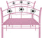vidaXL - Bedframe - met - voetbaldesign - metaal - roze - 90x200 - cm