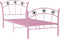 vidaXL - Bedframe - met - voetbaldesign - metaal - roze - 90x200 - cm