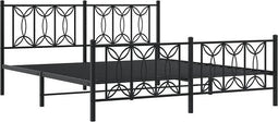 vidaXL - Bedframe - met - voetbord - zonder - matras - metaal - zwart - 180x200 - cm