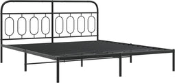 vidaXL - Bedframe - met - voetbord - zonder - matras - metaal - zwart - 180x200 - cm