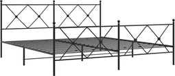 vidaXL - Bedframe - met - voetbord - zonder - matras - metaal - zwart - 180x200 - cm