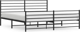 vidaXL - Bedframe - met - voetbord - zonder - matras - metaal - zwart - 180x200 - cm