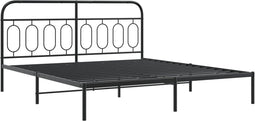 vidaXL - Bedframe - met - voetbord - zonder - matras - metaal - zwart - 160x200 - cm